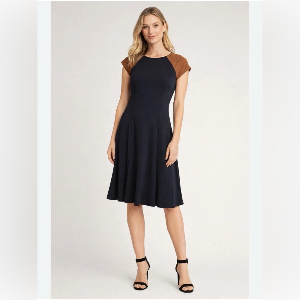 Lauren Ralph Lauren black and Brown Midi Dress